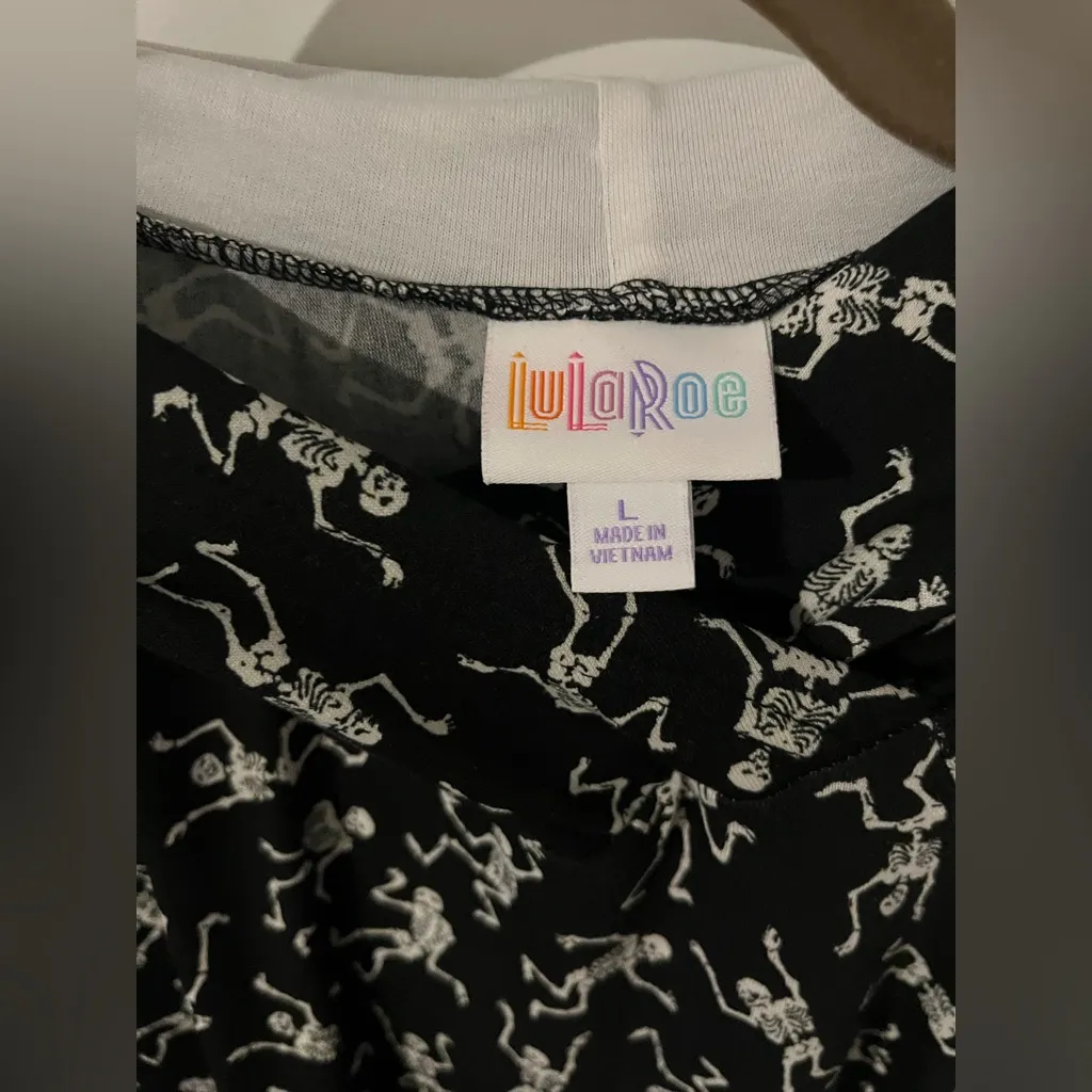 Lularoe Skeletons Amber Lightweight Hoodie Dancing Bones SkullHalloween Sz L NWT - Image 16
