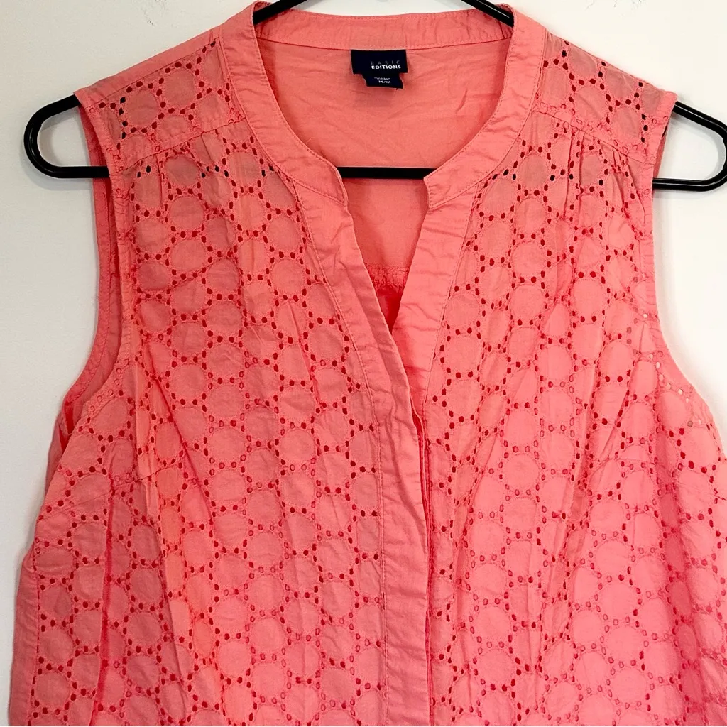 Basic Editions Coral Sleeveless Eyelet V - Image 4