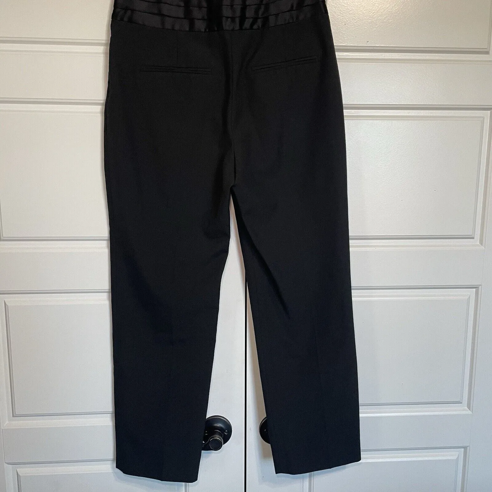 Zara Pants Womens Small Black High‎ Rise Belted Tapered Trouser Ankle - Image 8