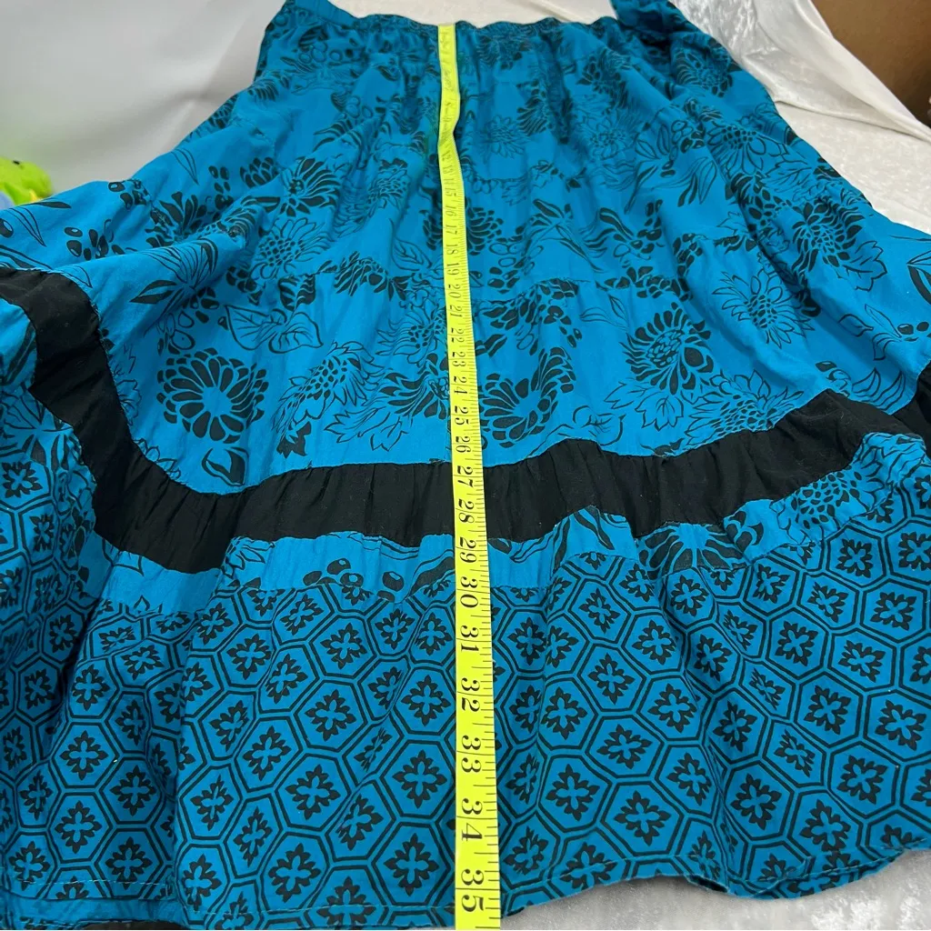 Floral maxi midi 3x 22w-24w tiered Skirt bohemian folksy - Image 5