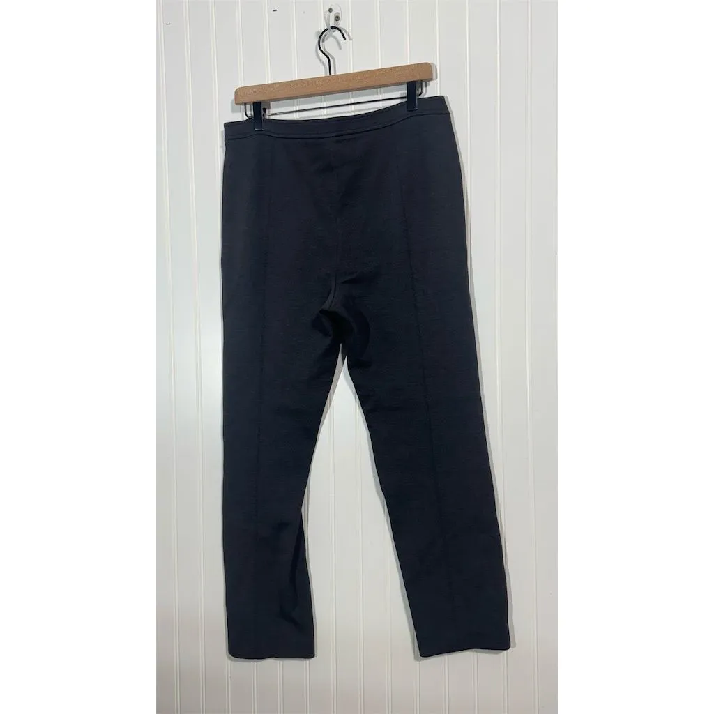 St. John Black Knit Pants 12 Wool Blend Stretch PullOn Straight Leg Quiet Luxury - Image 2