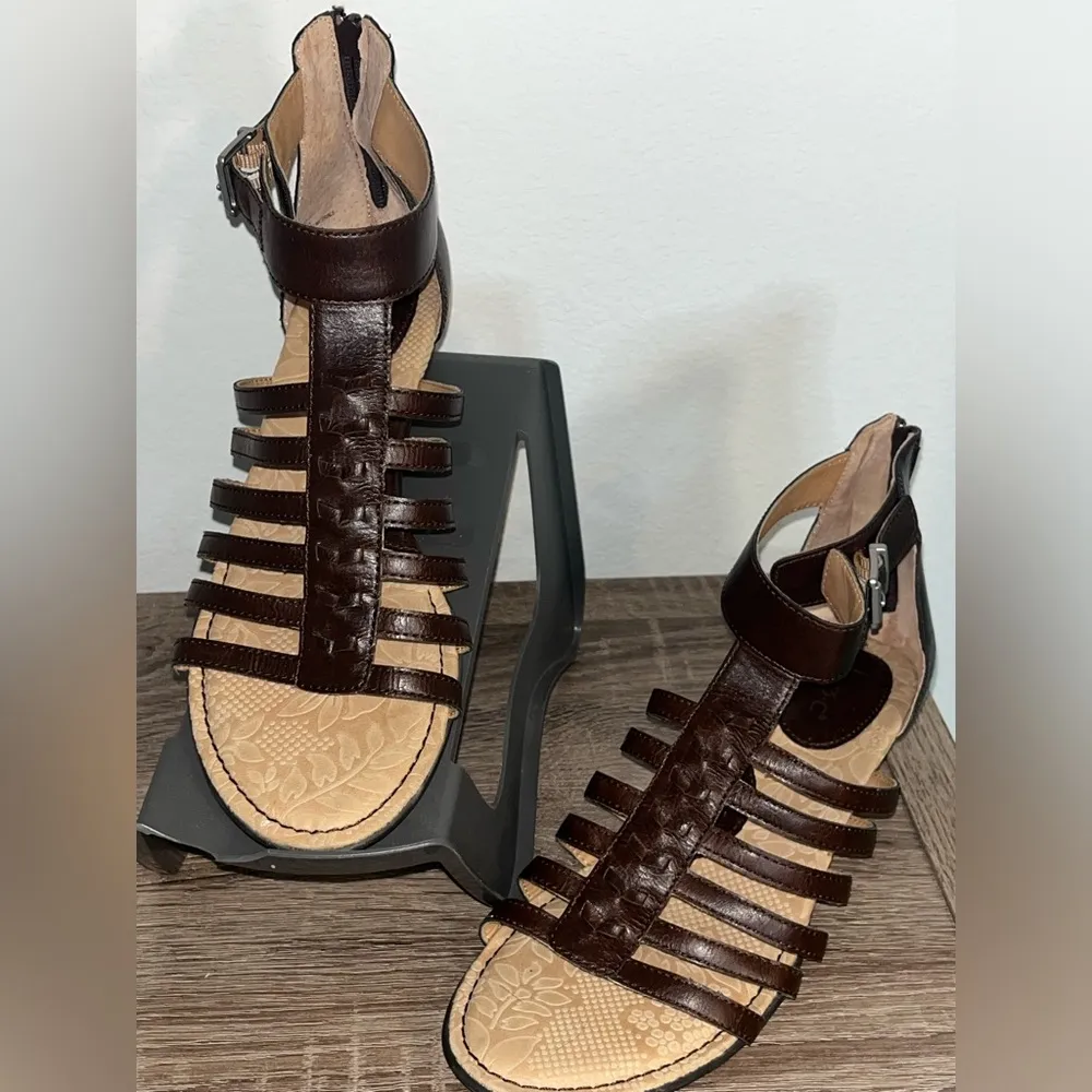 BOC Vegan Gladiator Kirra Faux Leather Strappy Sandal Brown Buckle Women’s Sz 9 - Image 7