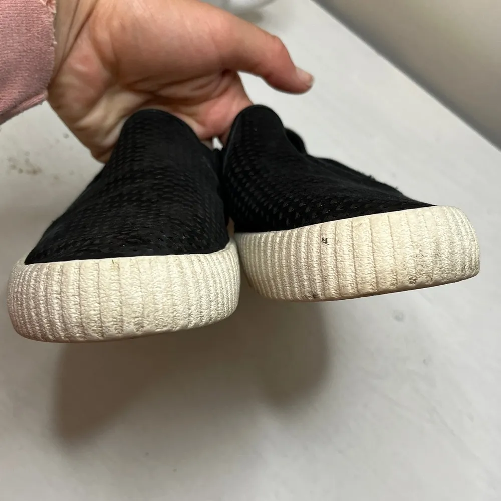 Frye Womens Camille Laser Cut Perforated Black Leather‎ Slip On Sz 6.5 - Image 8