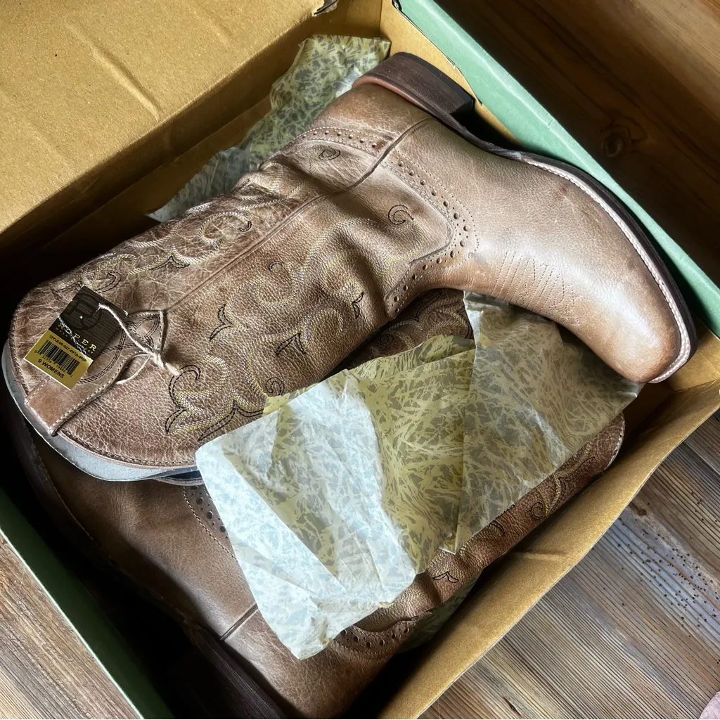 ROPER Lindsey Tan Leather Women's Square Toe Boot Size 9 #250849 - Image 11