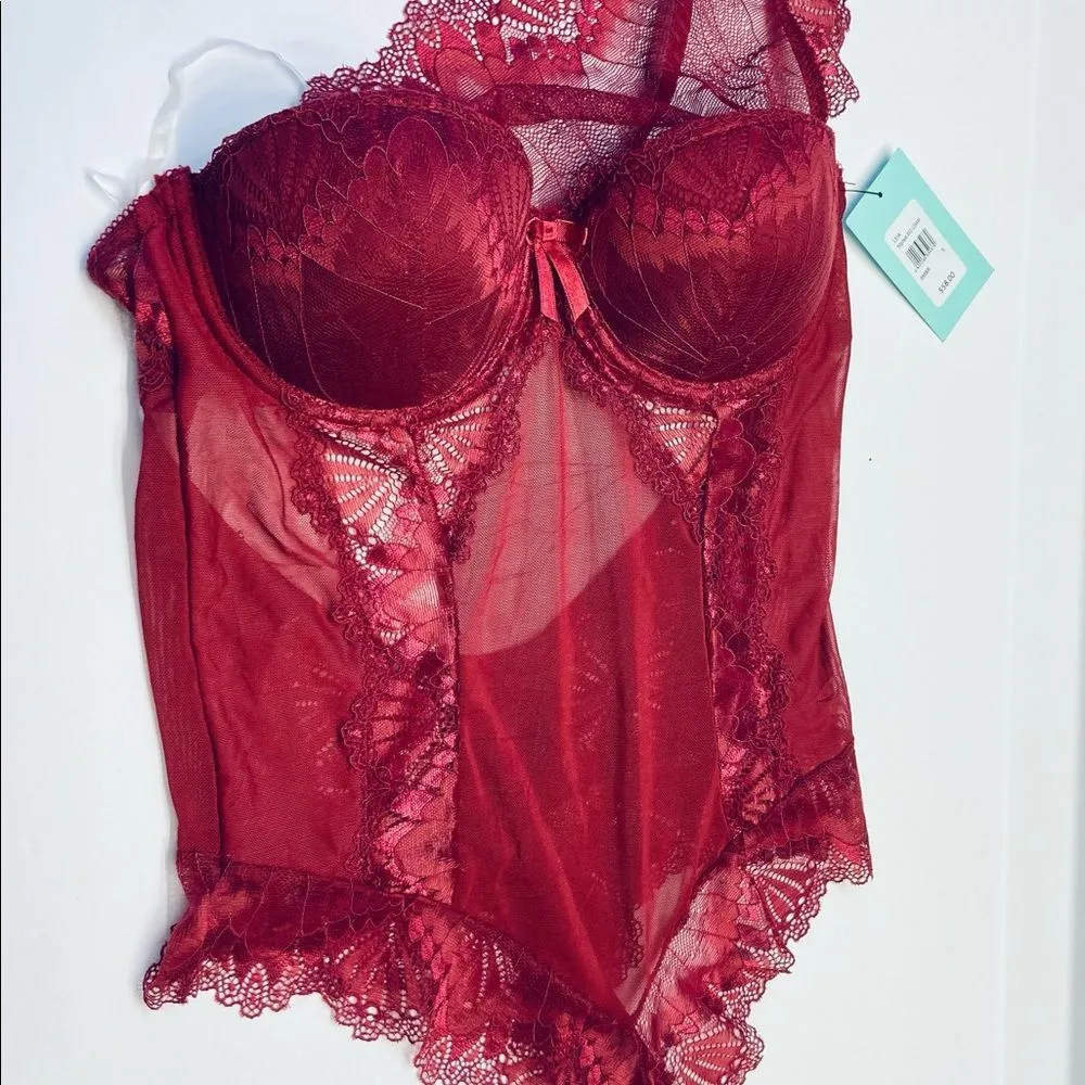 FREDERICK'S OF HOLLYWOOD x‎ MEGAN FOX LEIA SCALLOPED LACE TEDDY BODYSUIT Small - Image 9