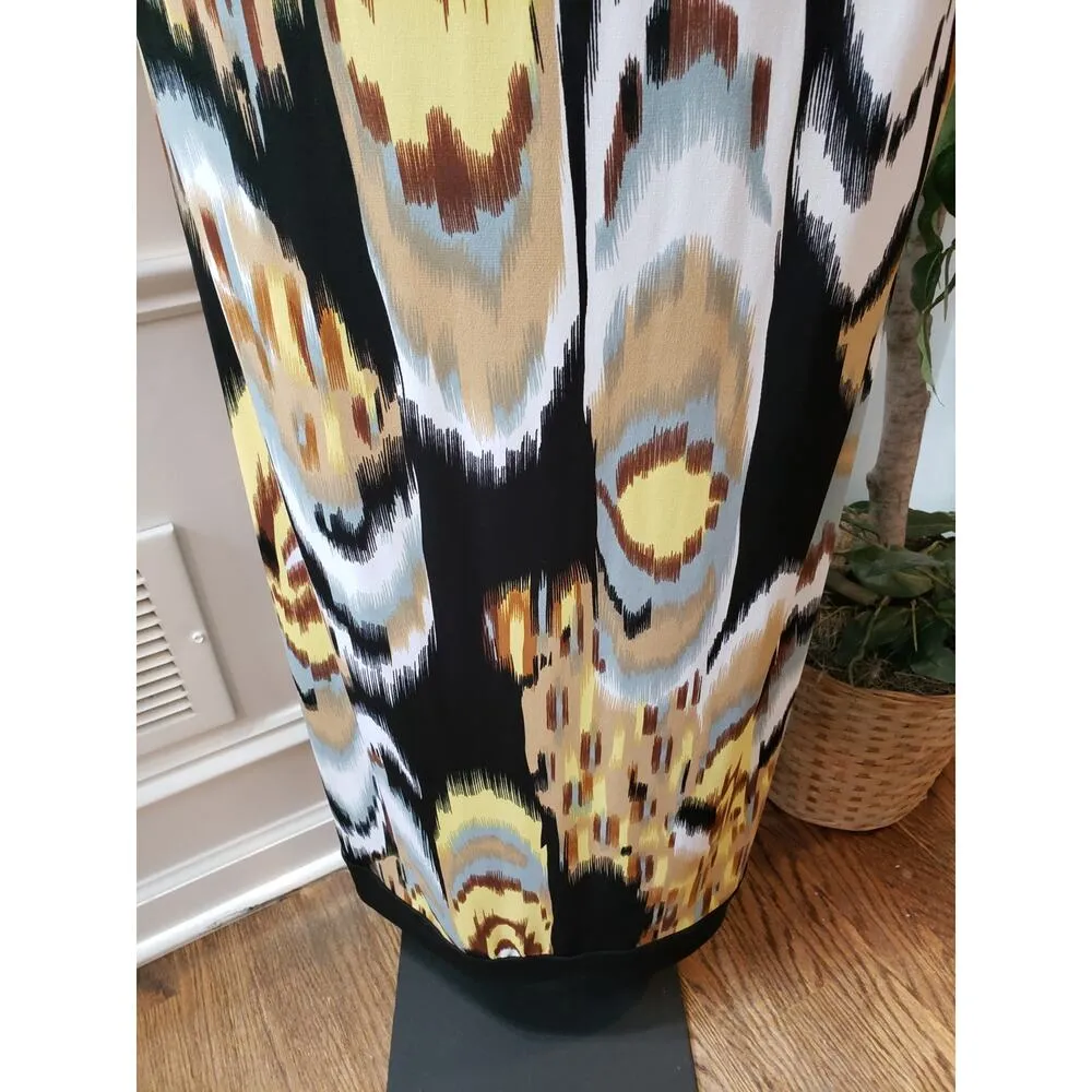 AGB Dress Women’s Size 6 Black Yellow Sleeveless Maxi Made in USA Stretchy - Image 5