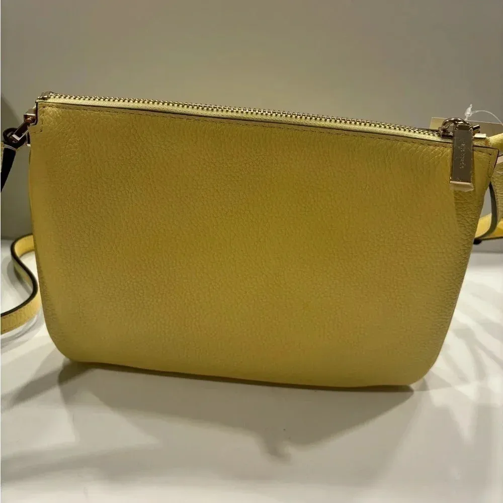 Kate Spade New York Leila Triple Gusset Crossbody Yellow NWT - Image 4