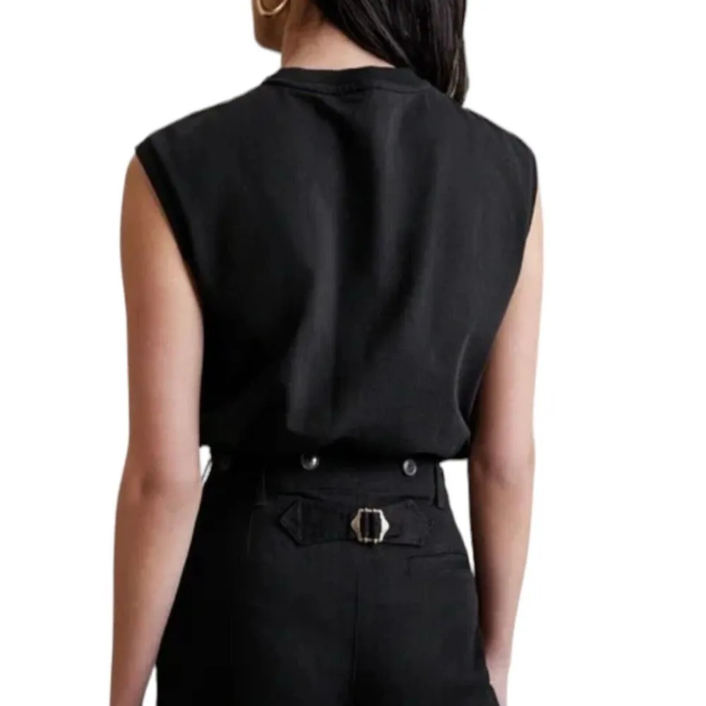 NWT Banana Republic The Riding Pant Black Lace Up Twill Pants Size 4 - Image 3