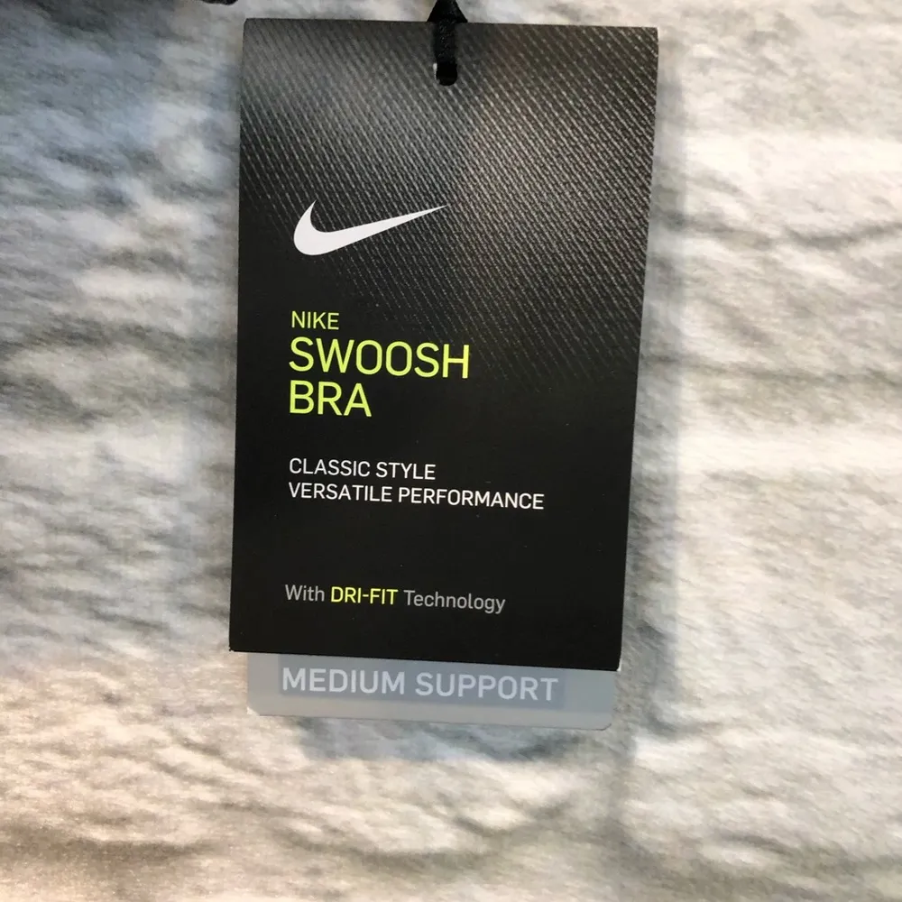 NWT Nike Swoosh Bra Classic Style Metallic Silver - Image 12