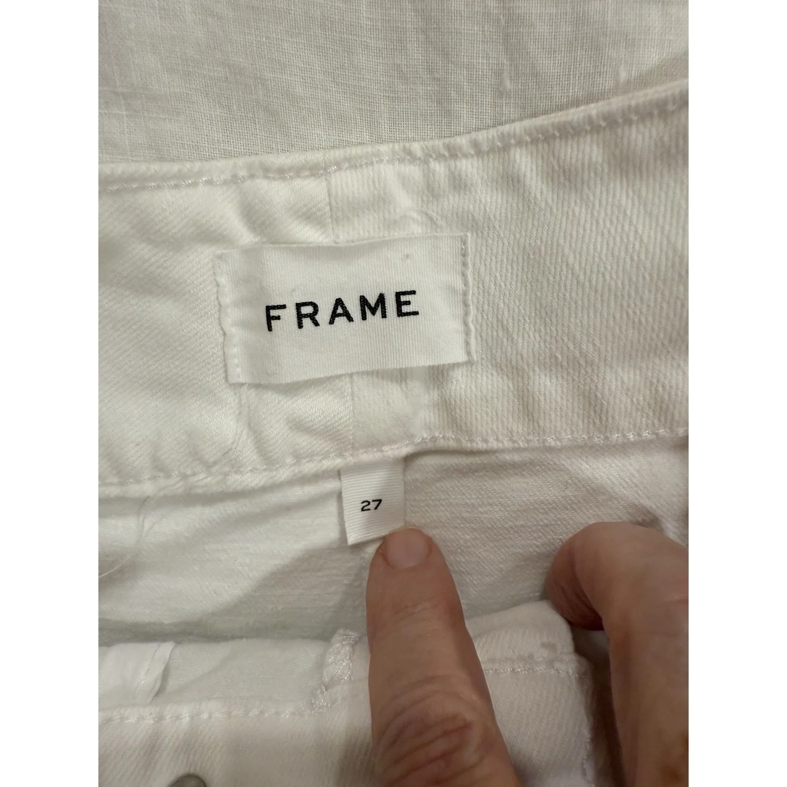 Frame Le Pixie Hardy Wide Leg Pant High Rise Solid White Size 27 - Image 7
