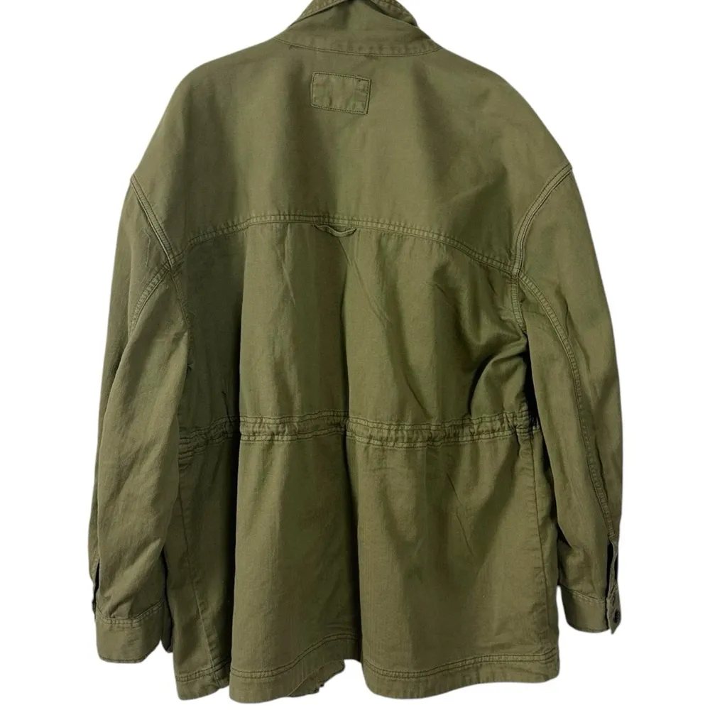 Free People Arya Utility Jacket Army Green Oversized Medium Grunge 90s Spring - Image 11