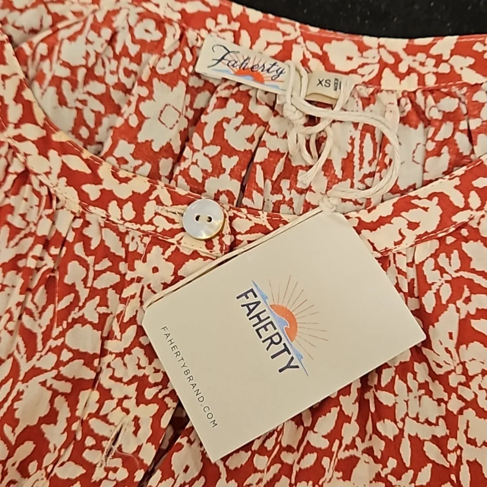 💕FAHERTY💕 Carmel Dress ~ Tandoori Spice Sunrise Floral Print XS NWT - Image 15