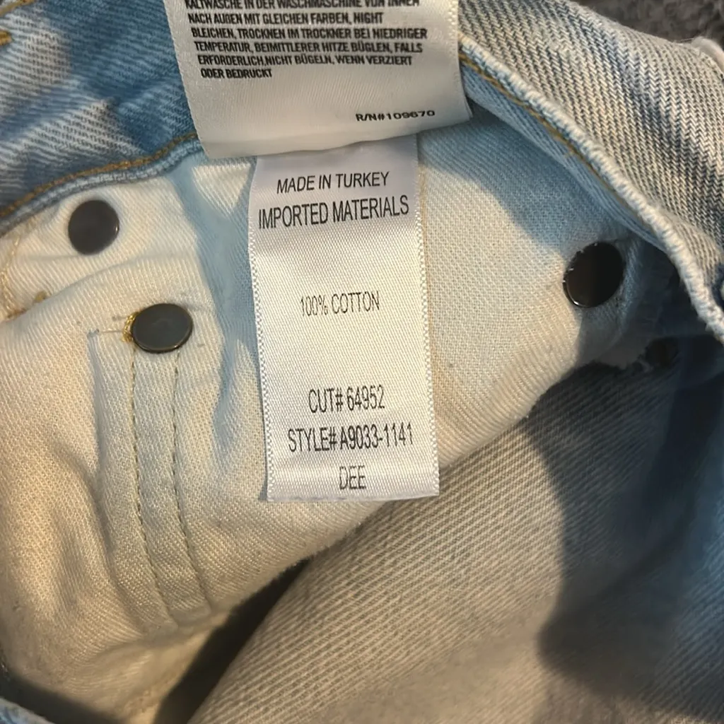 Agolde Dee Jean Denim High Rise Shorts Button Fly Size 26 - Image 9