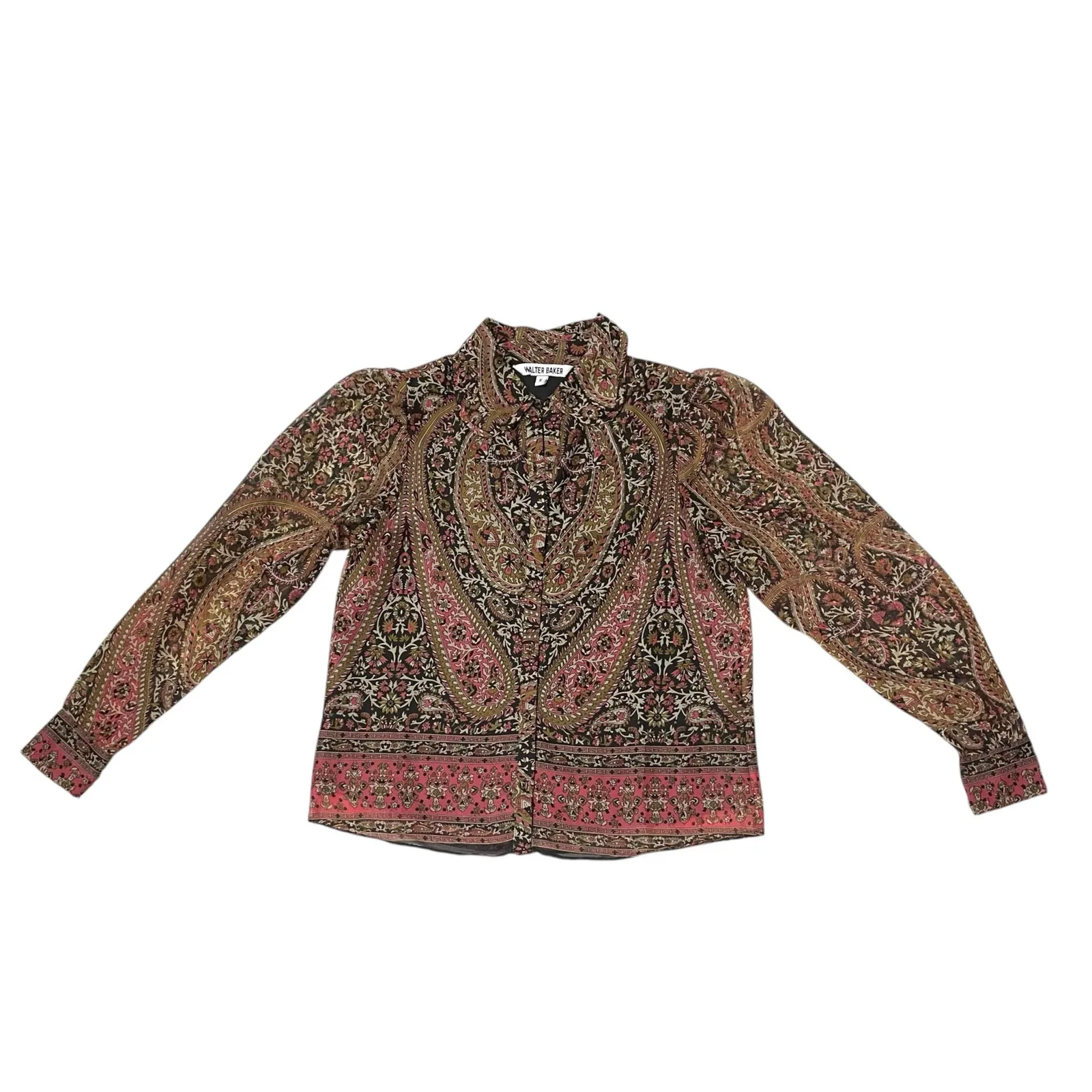 Walter Baker Adaline Paisley Print Shirt - Brown Multi - Small - Image 6