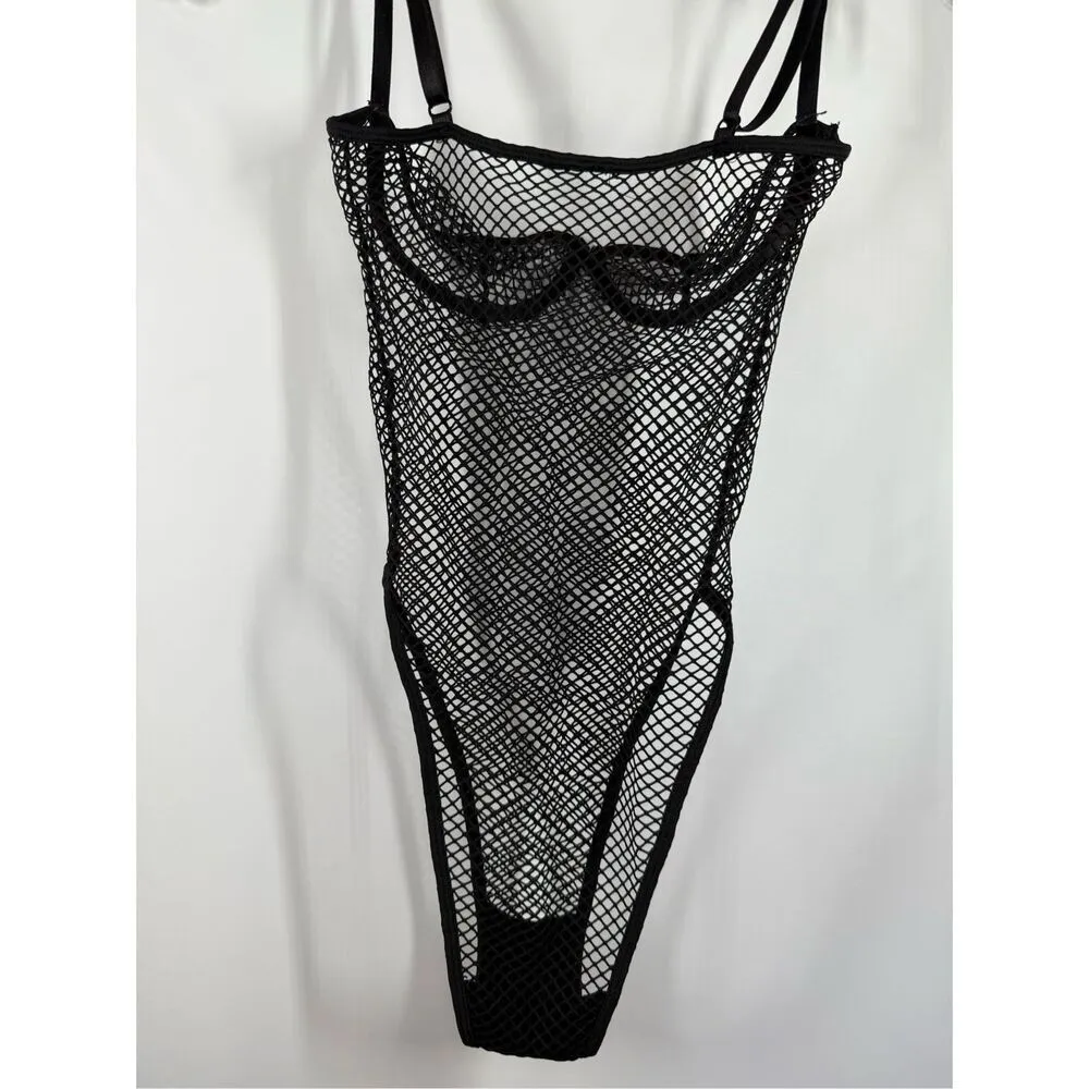 Fishnet bodysuit size medium Black - Image 3
