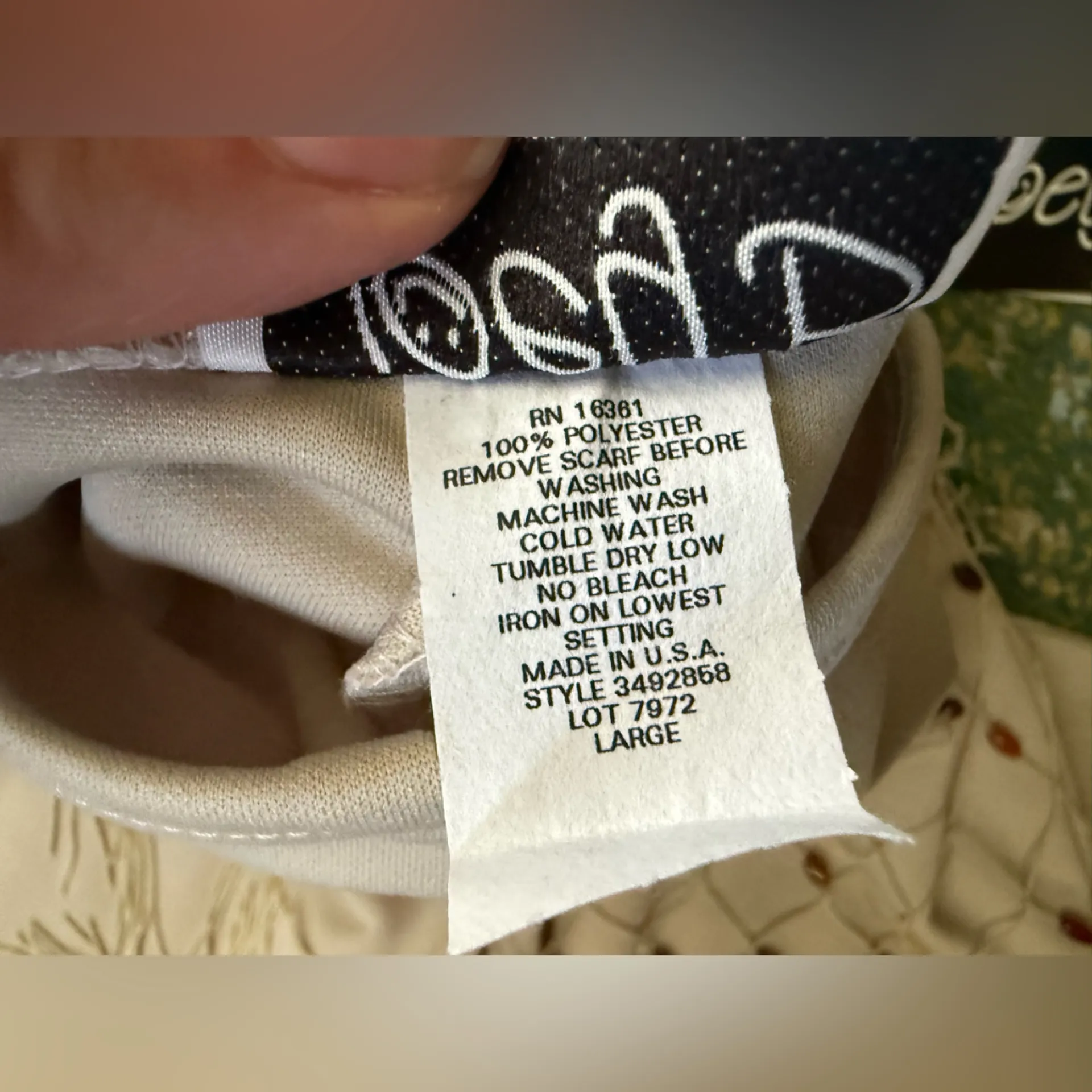 Vintage Y2K Joey B bootleg knit beaded scarf pants, size large Tan - Image 8