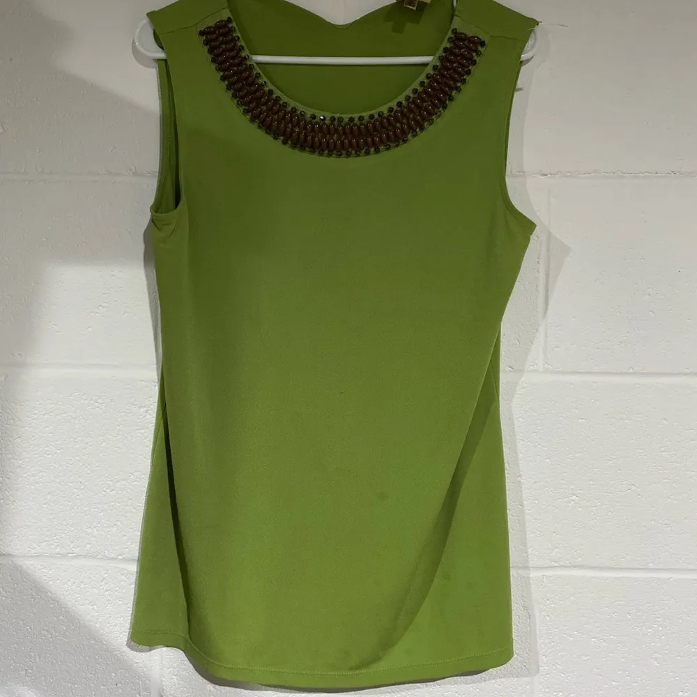 Medium beaded green tank top - Image 5
