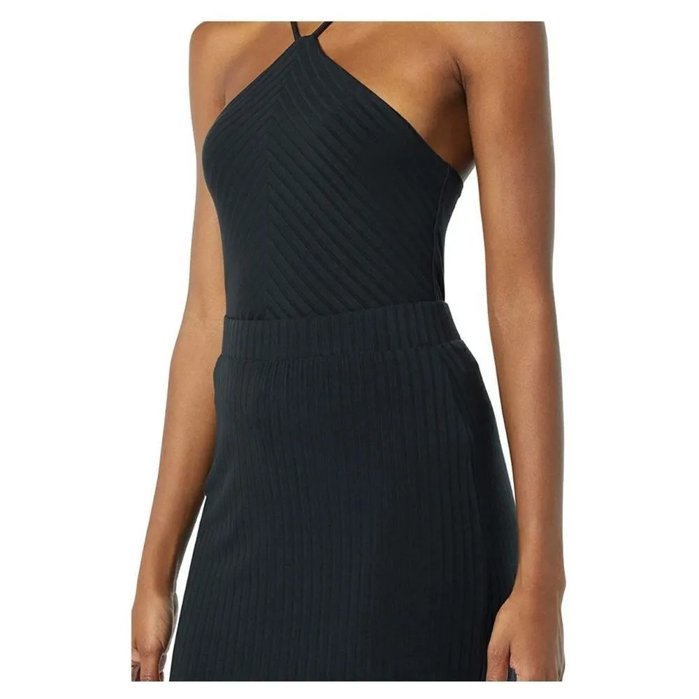 NWT Womens Daily Ritual Wide Ribbed Black Jet Set Skirt - Image 2