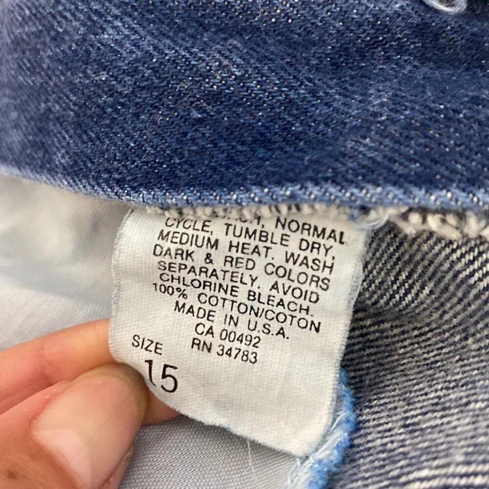 Vintage Lee pleated front balloon leg high waisted jeans 90s size 15 western - Image 5