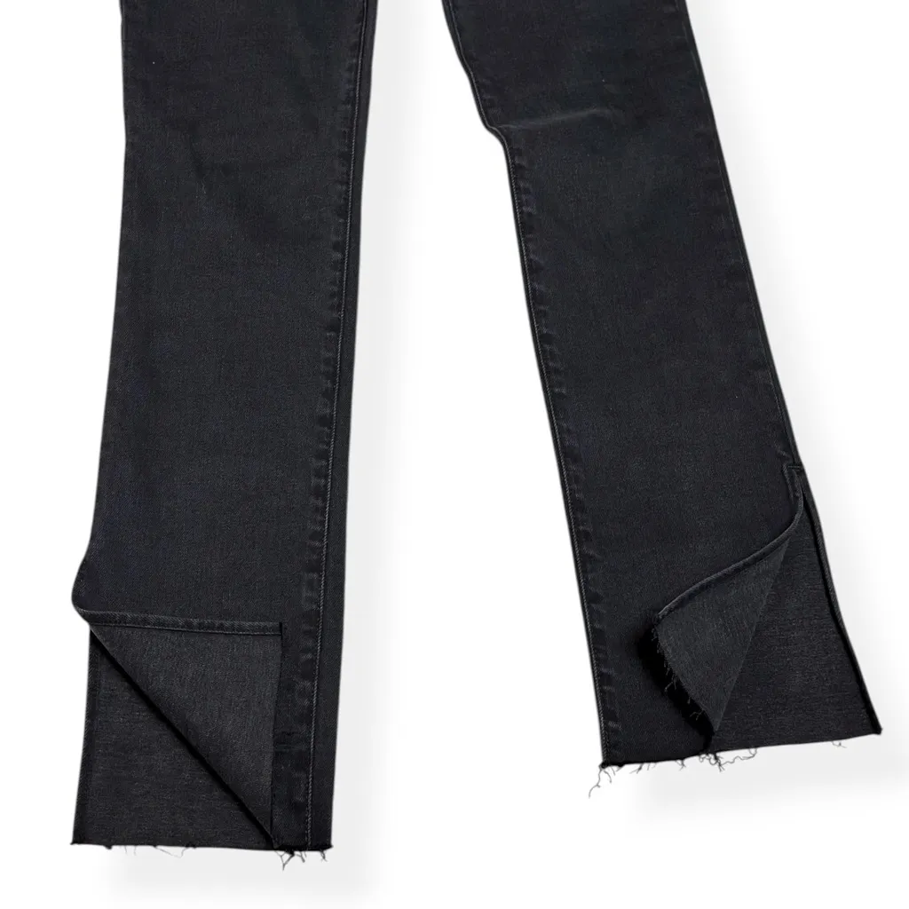 FAVORITE DAUGHTER Valentina Super High Rise Cigarette Shortie Jeans,Boulder, 24” Black - Image 9