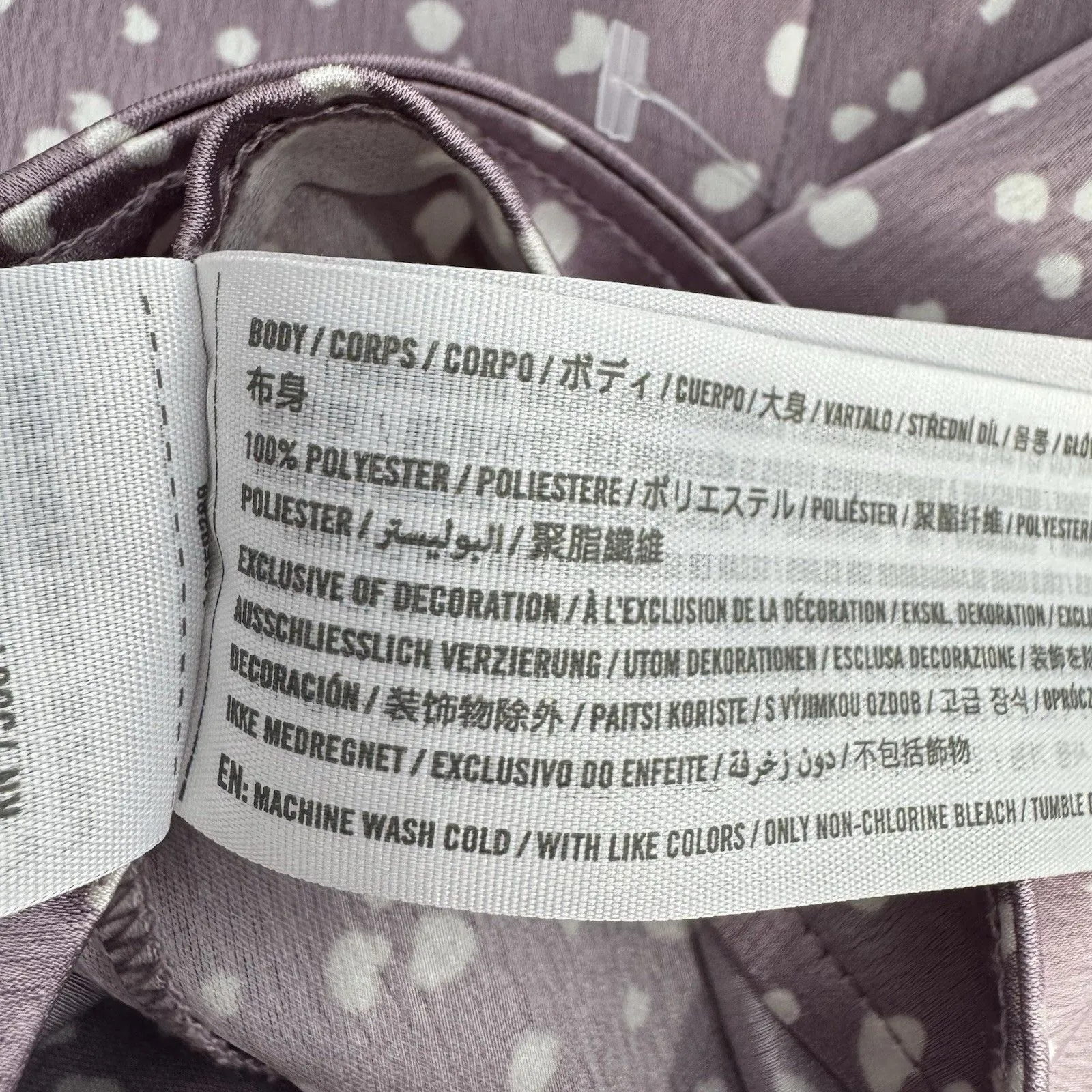 NEW Abercrombie & Fitch Satin Midi Skirt Small Purple White Polka Dot Front Slit - Image 7