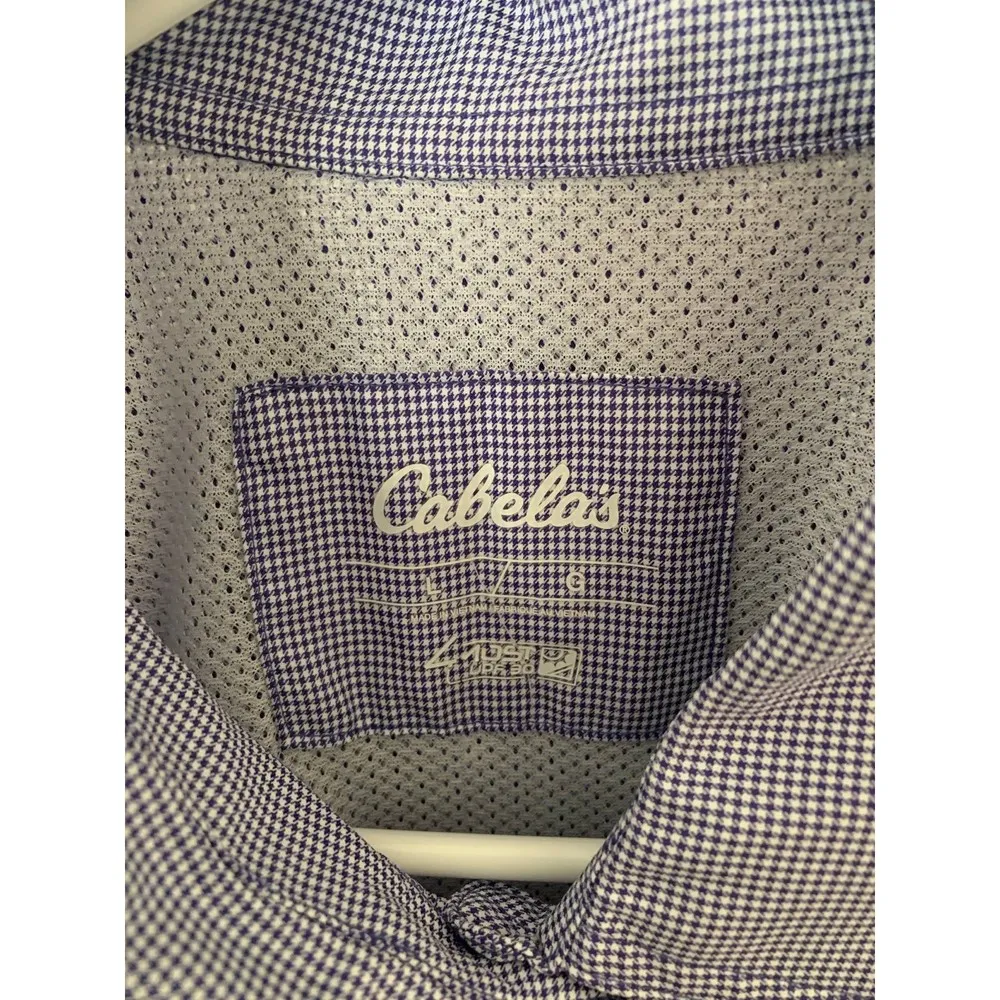 Cabelas Womens Center Button Up 4Most UPF30 Shirt (2) Blue, Purple LARGE Hiking - Image 6