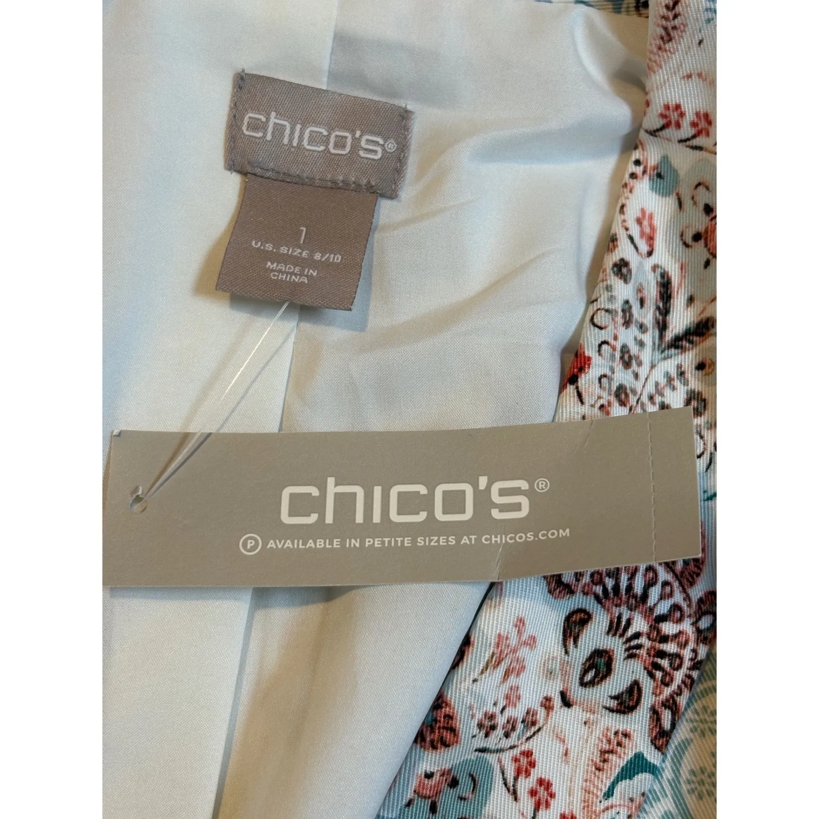Chico's Moroccan Elegance Twill Blazer Jacket Paisley Print Size 1 Medium NWT - Image 12