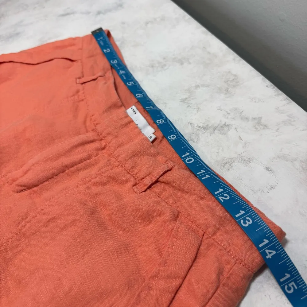 Women's By the Sea Shorts XS Coral Orange Linen Lined 3.5” - Image 6