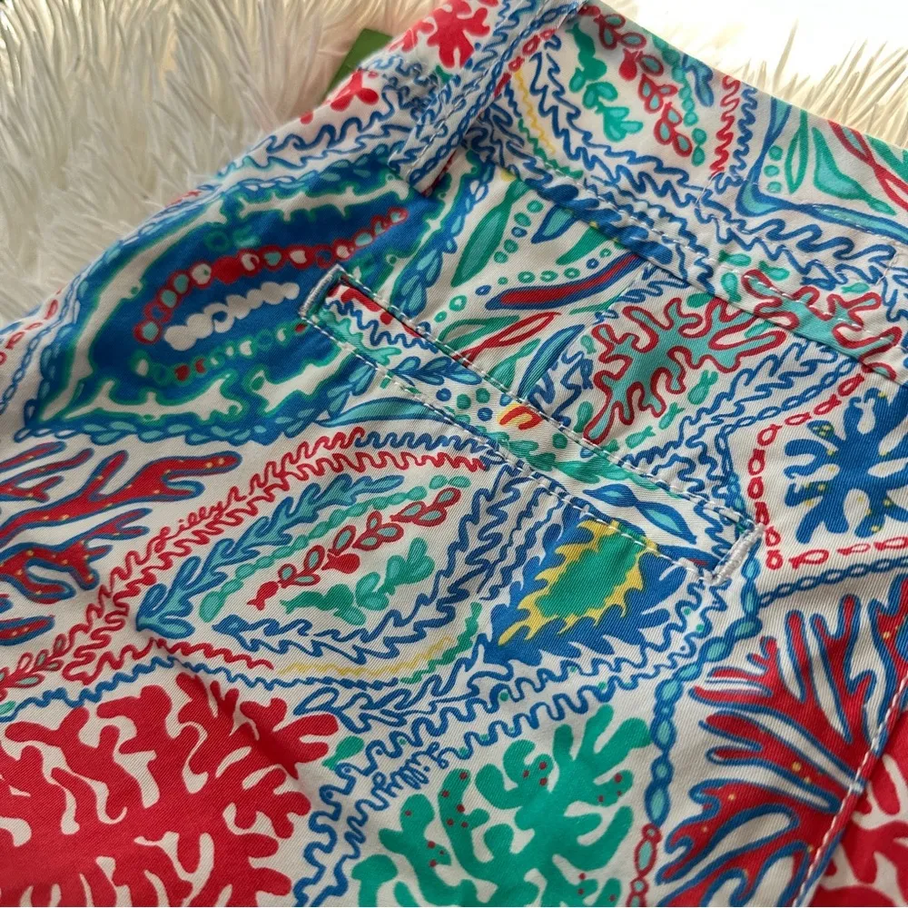 Lilly Pulitzer Callahan Shorts Let Minnow Coral Reef Print Size 00 NWT - Image 8