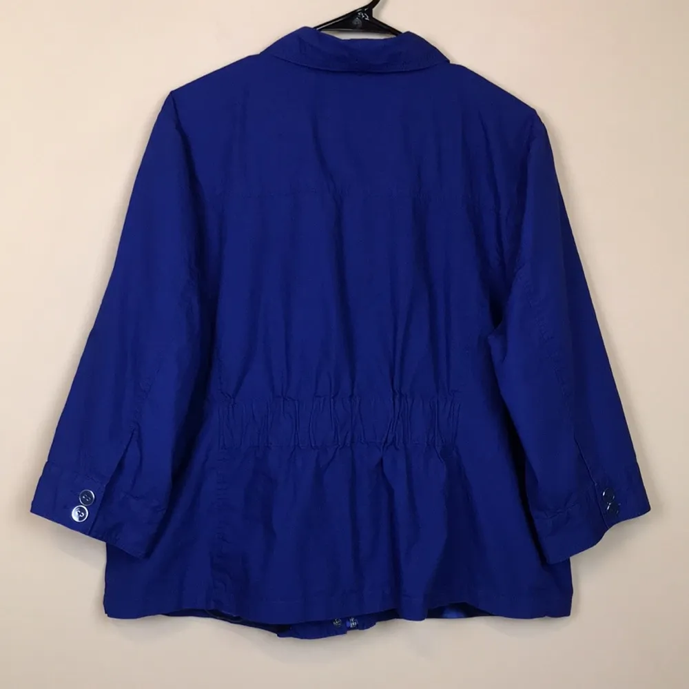 Laura Ashley Women’s Dark Blue Hidden Zipper Snap Button-Up Lightweight Jacket - Image 7