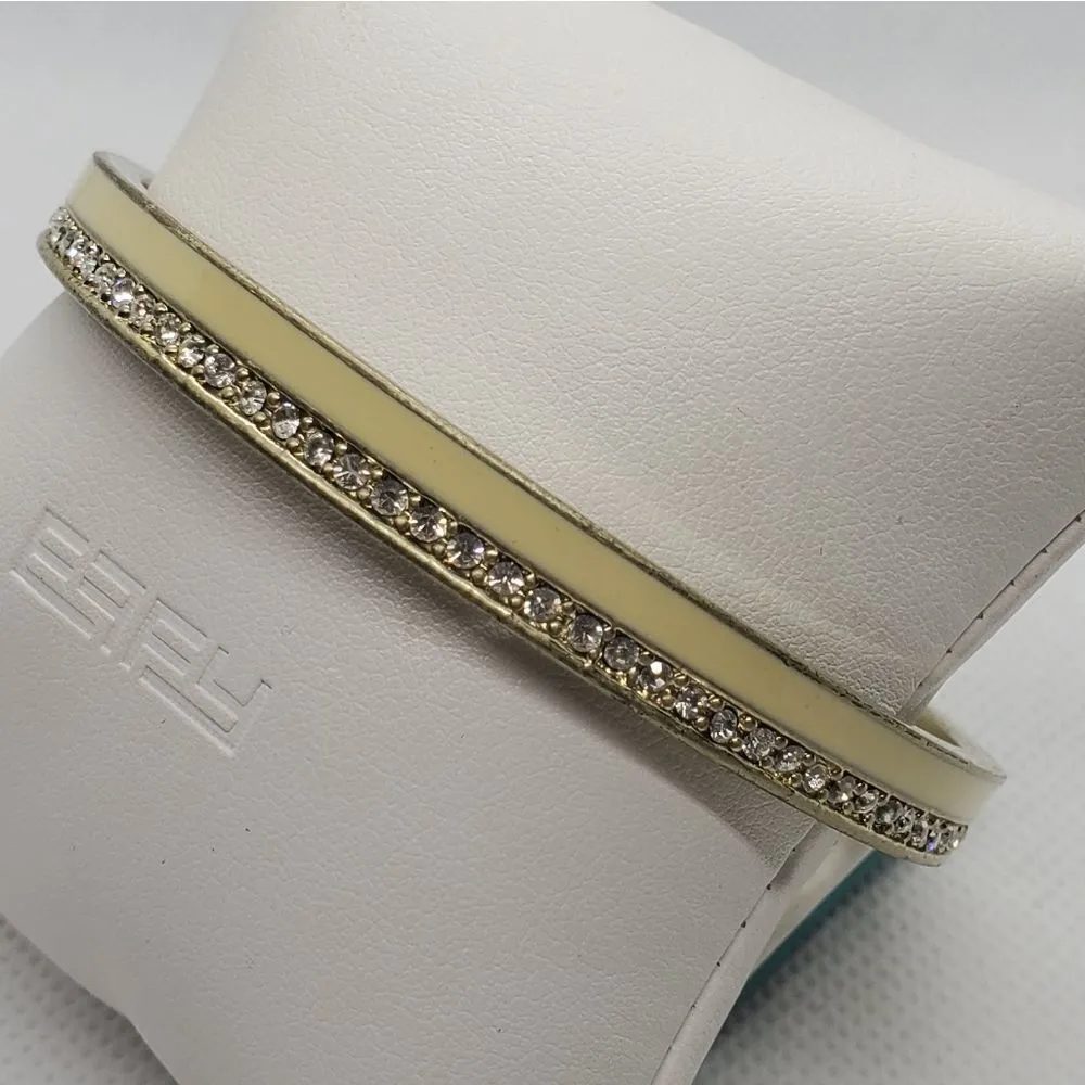 Lia Sophia Cream Rhinestone Bangle Bracelet - Image 3