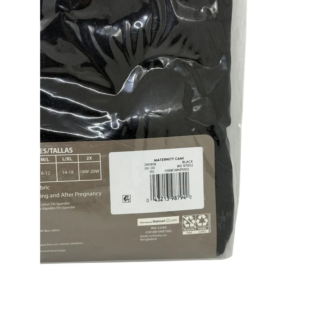 NEW Secret Treasures Nursing Camisole L/XL Black Built-in Shelf Bra Support Soft - Image 4