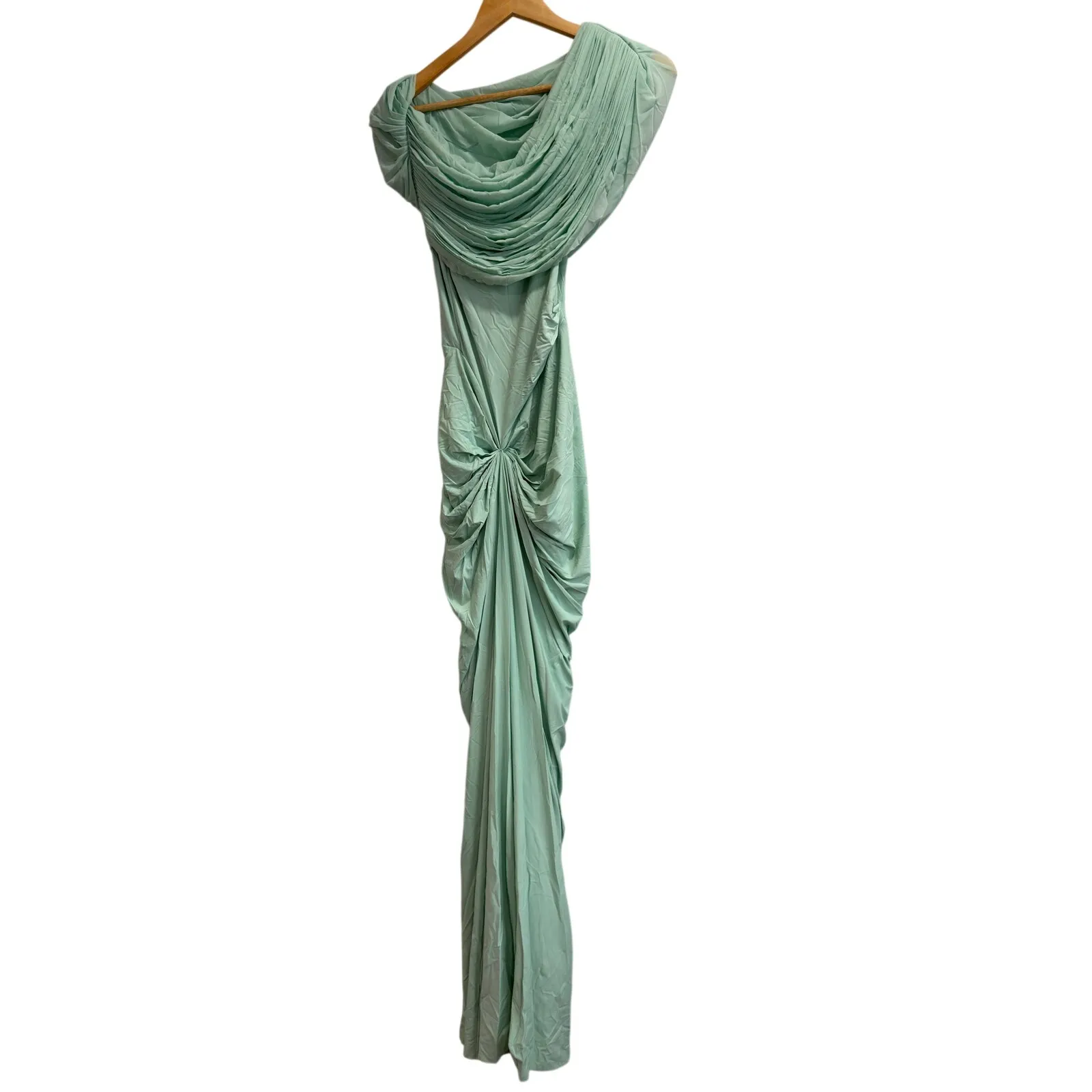 Deme by Gabriella Katya Mint Goddess Draped Ethereal Formal Dress NWOT XS $447 Green - Image 2