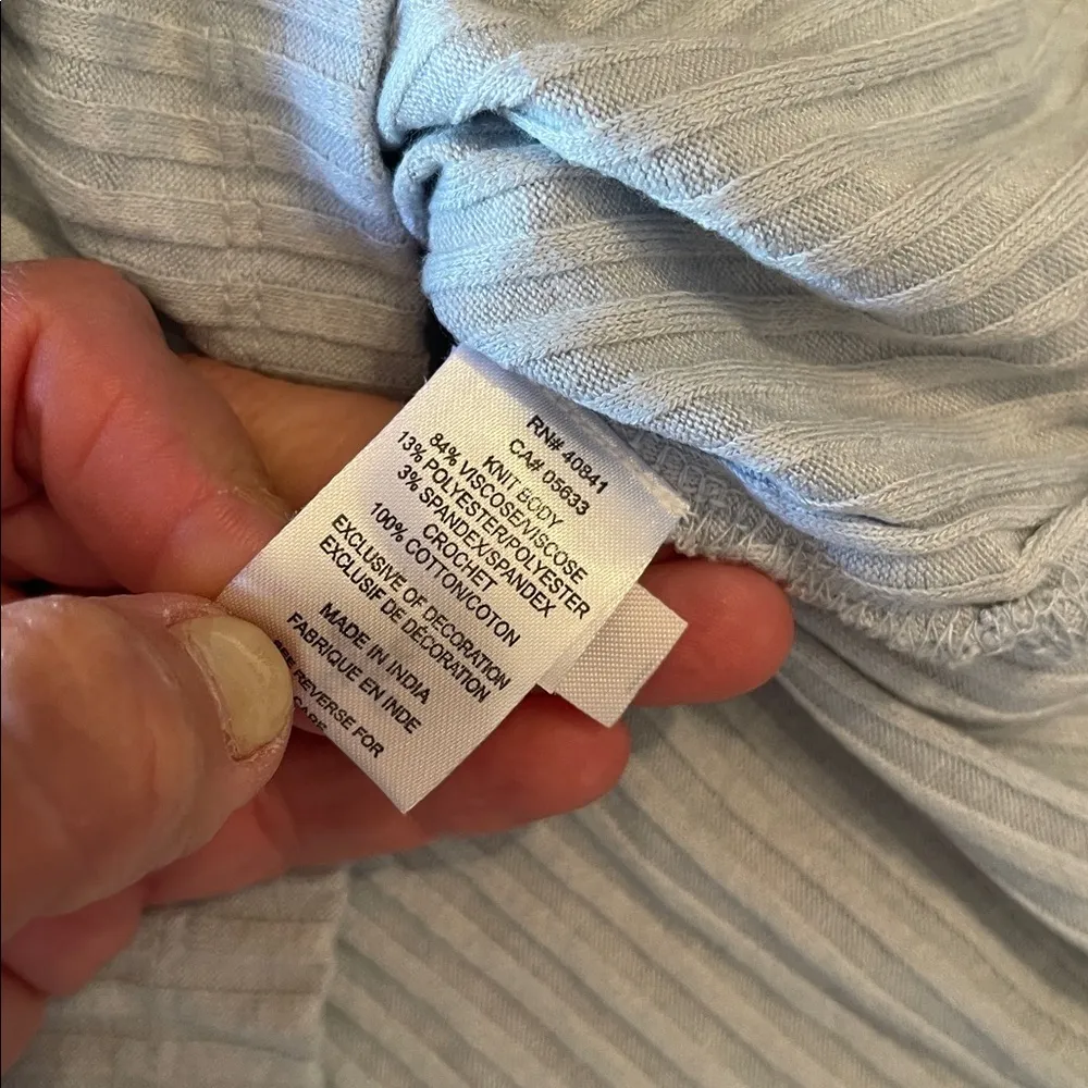 Aventura ribbed embroidered tank Blue Size XXL - Image 4