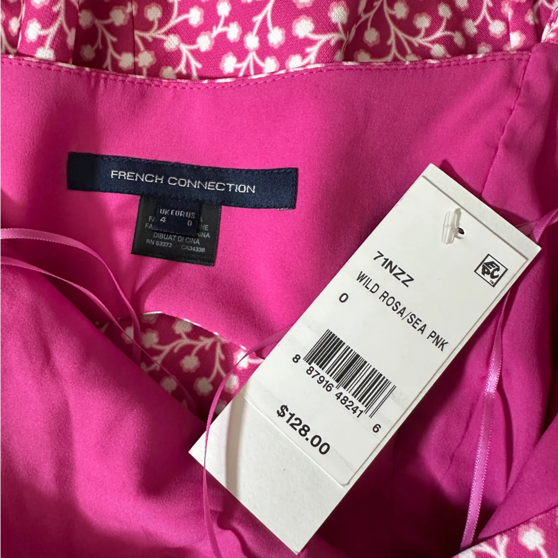 French Connection Elao Printed Whisper Sweetheart Mini Dress Size 0 NWT - Image 6