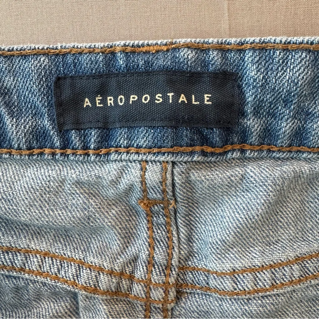 Aeropostale Distressed Raw Hem Denim Mini Skirt - Size 4 - Image 6