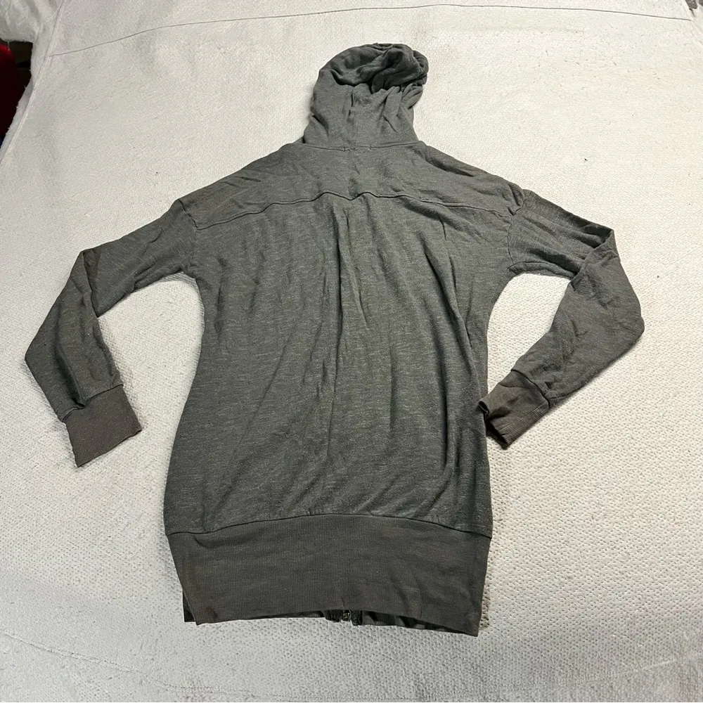 James Perse Women’s Charcoal Gray Supima Cotton & Modal Full Zip Hoodie Small - Image 6