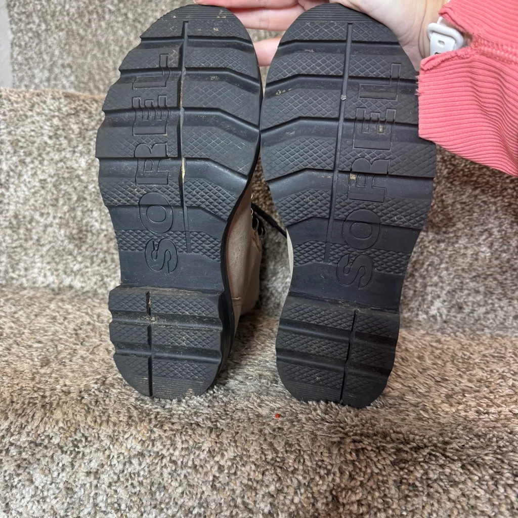 SOREL Woman’s Lennox Shearling Boots Tan‎ Size 6 Waterproof - Image 6