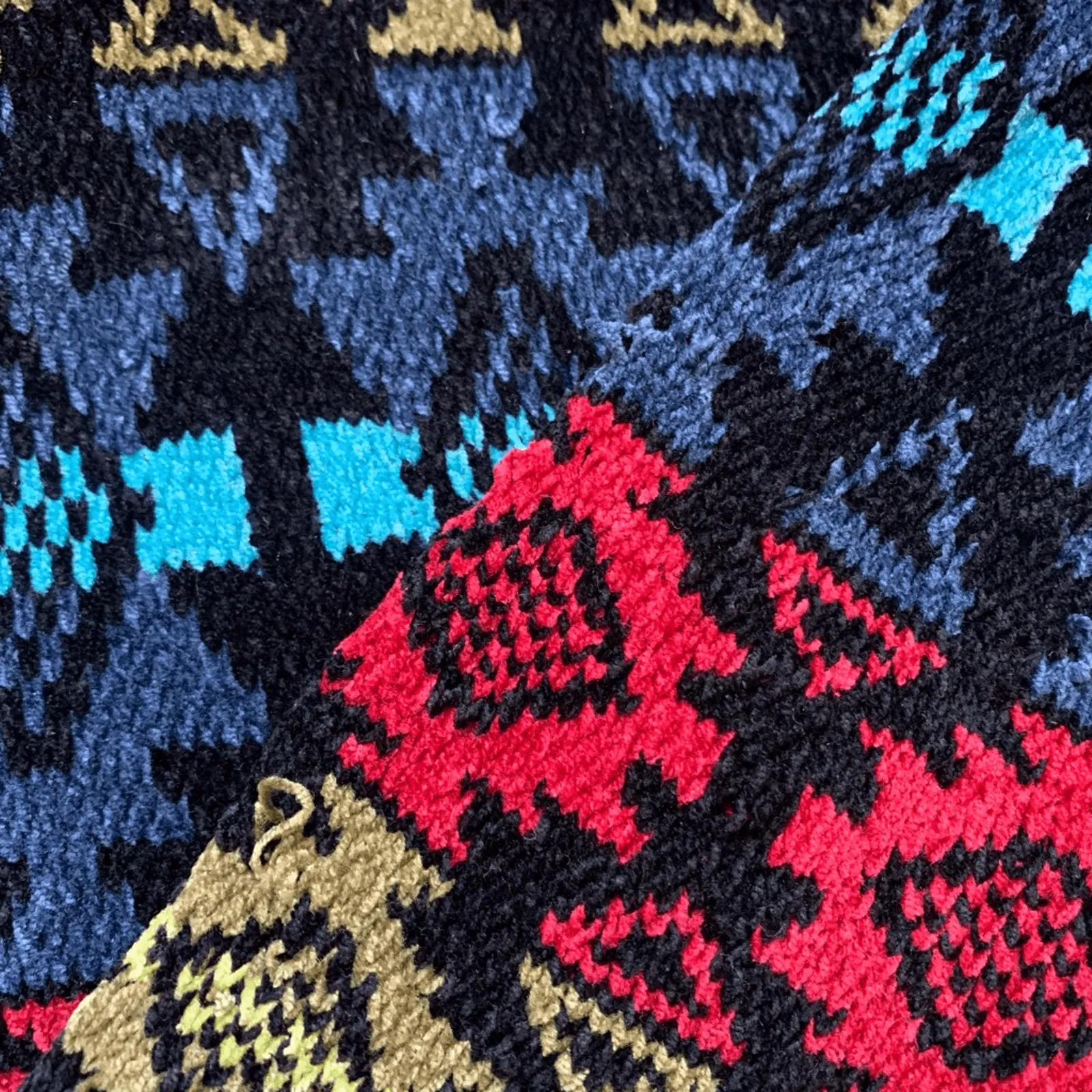 Vintage Cambridge Dry Goods Southwestern Geometric Knit Crewneck Sweater Medium Black - Image 8