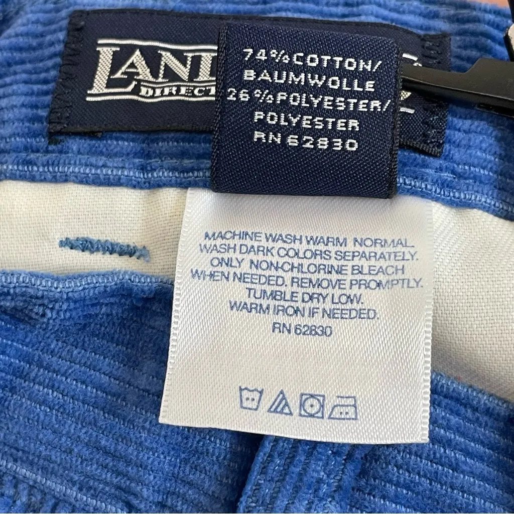 Vintage Blue Corduroy Pants Women Slacks Tomboy‎ Pleated High Rise Tapered 90s Size 4 - Image 3