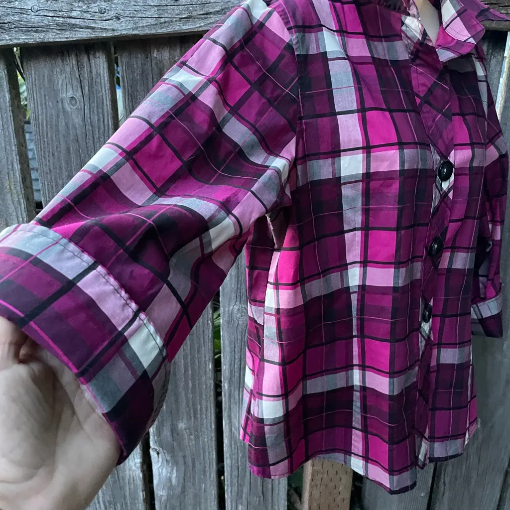Pendleton Pink Plaid Blouse - Image 3