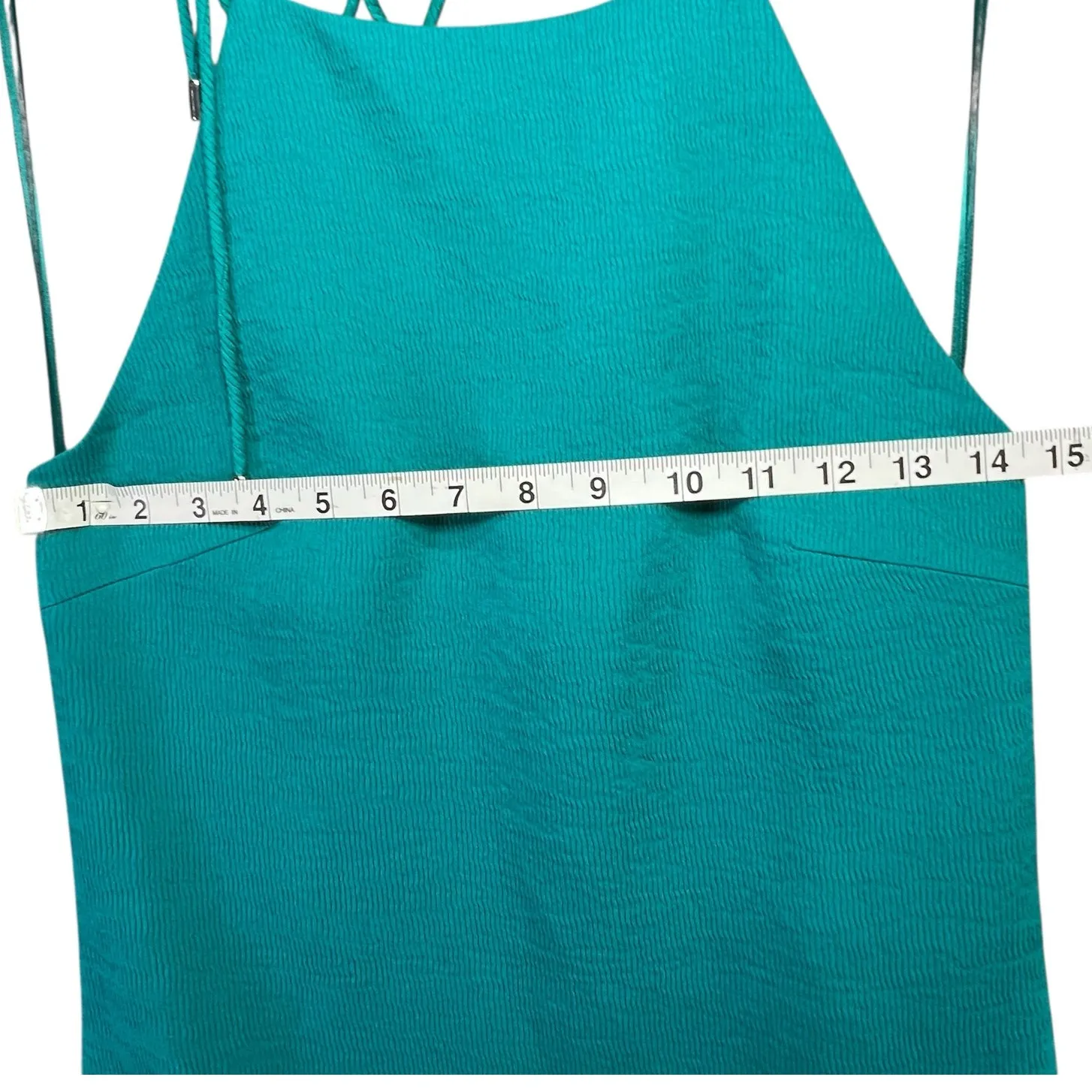 C/MEO Collective Star Lesson Dress Womens S Green Asymmetric Halter Textured - Image 7