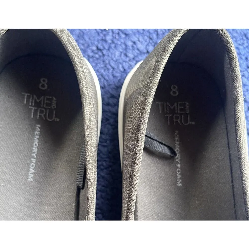 Time and Tru Army Green Olive Camo Slip On Sneakers Shoes Size 8 Memory Foam - Image 7