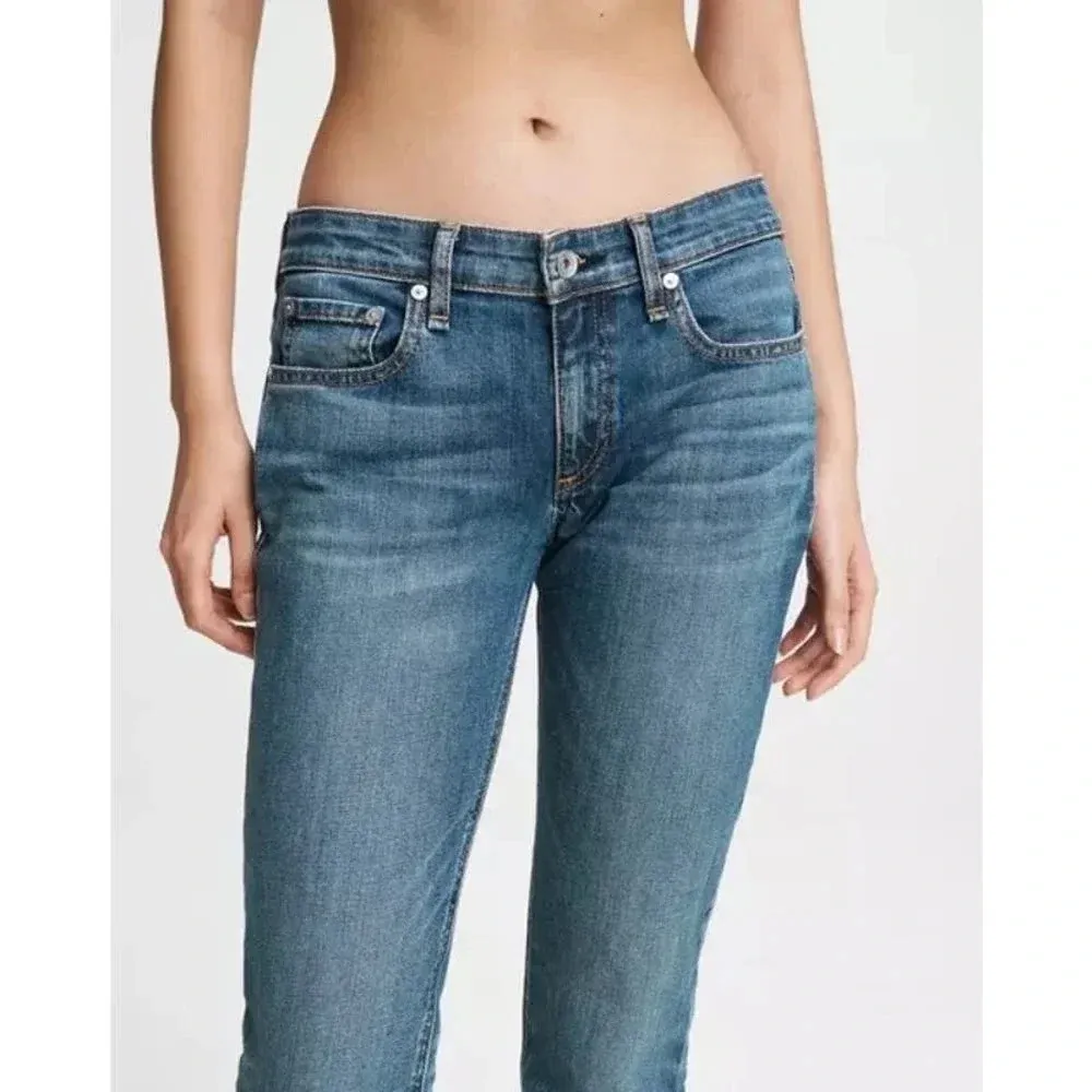 NWOT $225 Rag & Bone Dre Low-Rise Boyfriend Slim Fit Dark Indigo Jean - Image 3