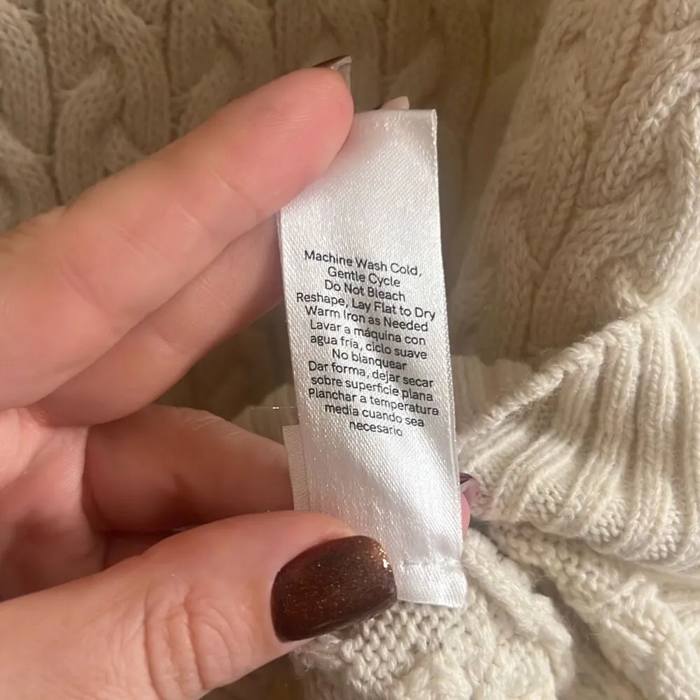 ✨Venus Cable Knit Sweater Sz Medium Cream Dress✨ - Image 12