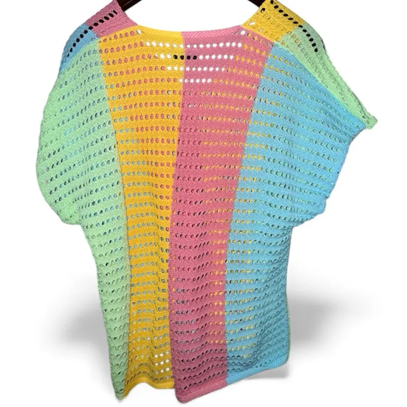 Coco + Carmen  Multicolor Crochet Top Size L/XL - Image 2
