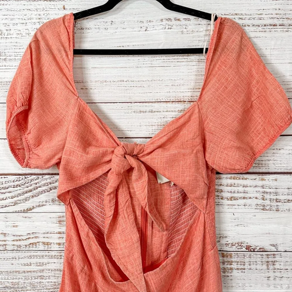 The Jetset Diaries TJD Heartbreaker Orange Linen Mini Dress, EUC, Medium - Image 6