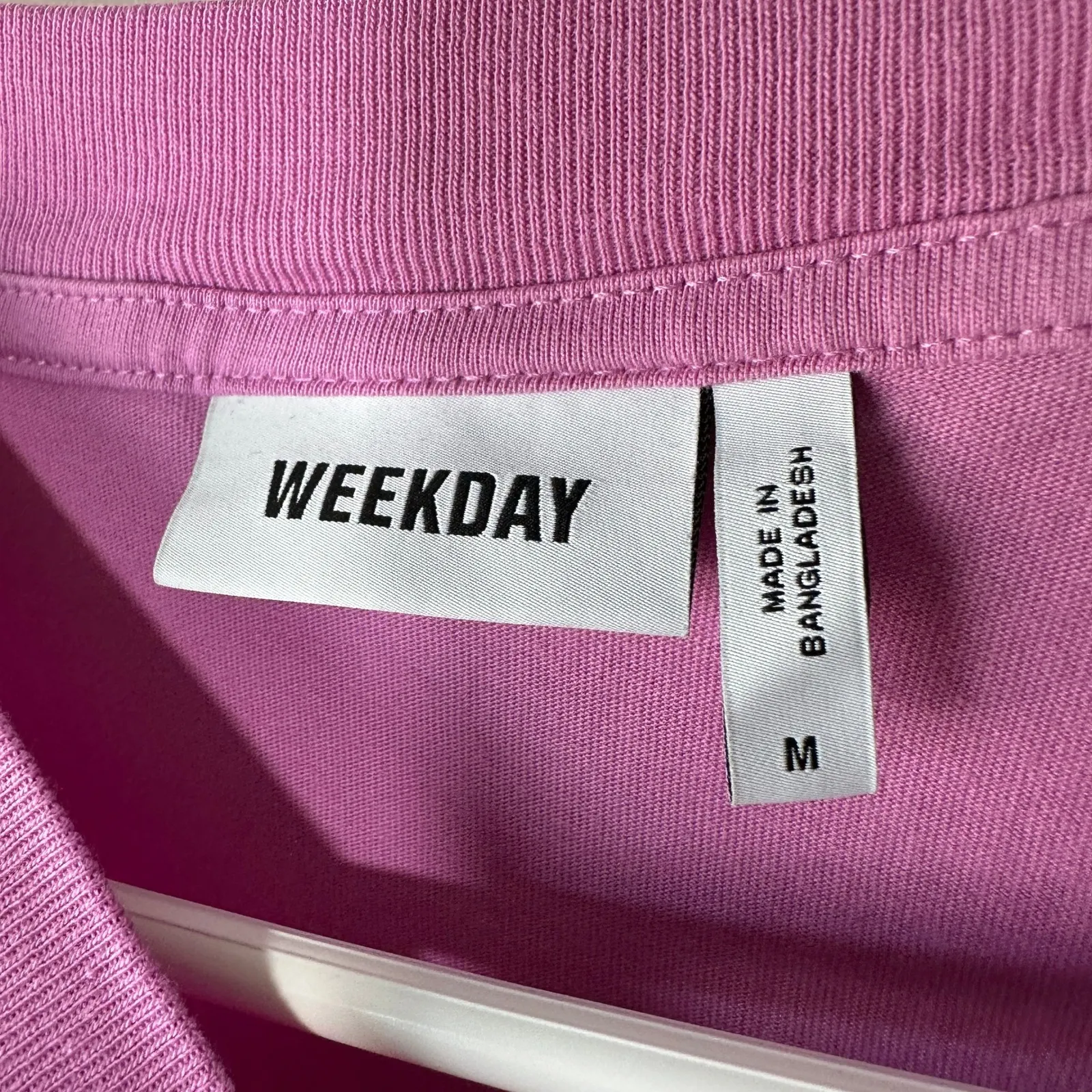 Weekday Prime T-Shirt Relaxed Fit Cotton Muscle Tee Purple‎ Pink Top Medium - Image 2