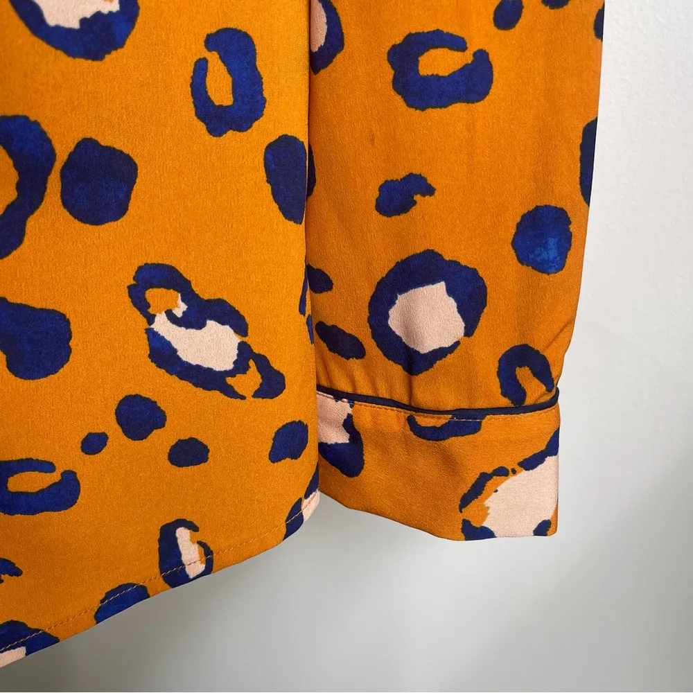 3.1 Phillip Lim x Target Animal Print Blazer Smoking Jacket Medium Orange Blue - Image 4