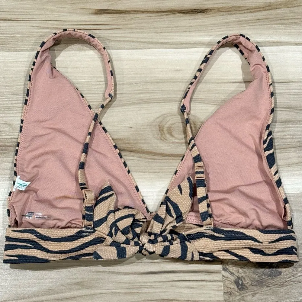 Aerie Triangle Tie Zebra Tan Black Bikini Top Women’s Medium - Image 2